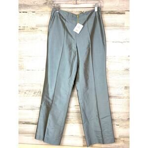 Talbots Vintage Womens 6P Blue 100% Silk High Rise Wide Leg Pants Trousers NEW